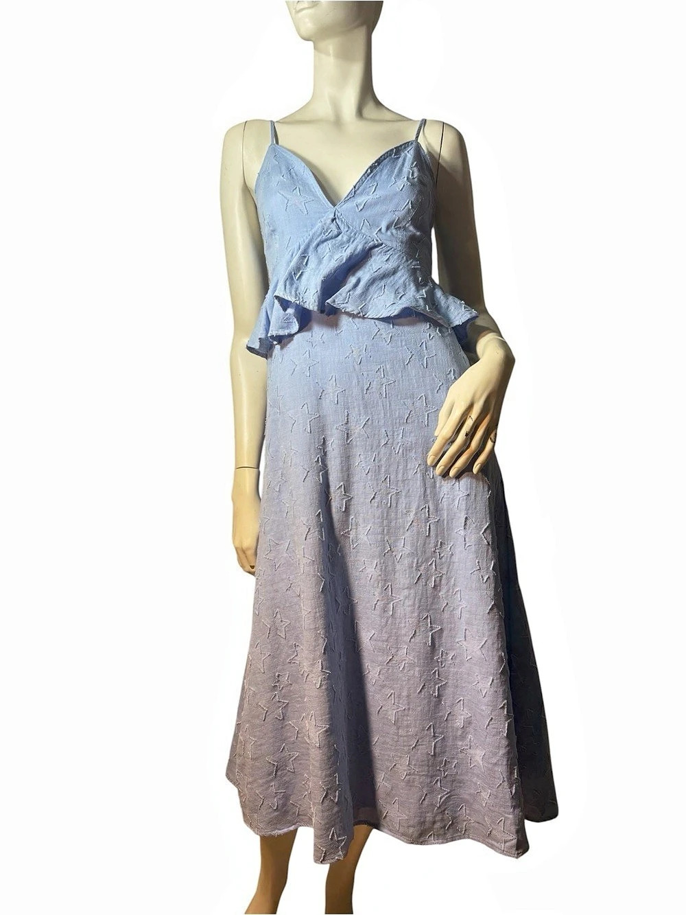 SPLENDID Capri Star Light Blue Midi Slip Dress/New